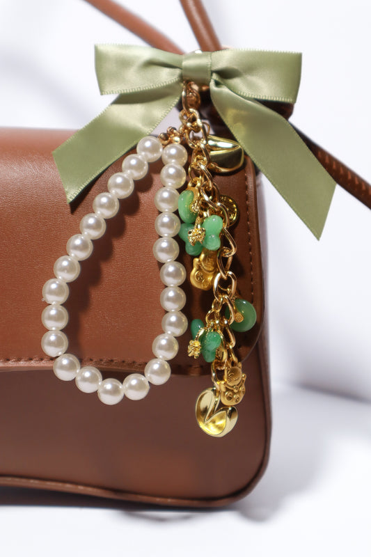 Lucky Jade Gold Bag Charm